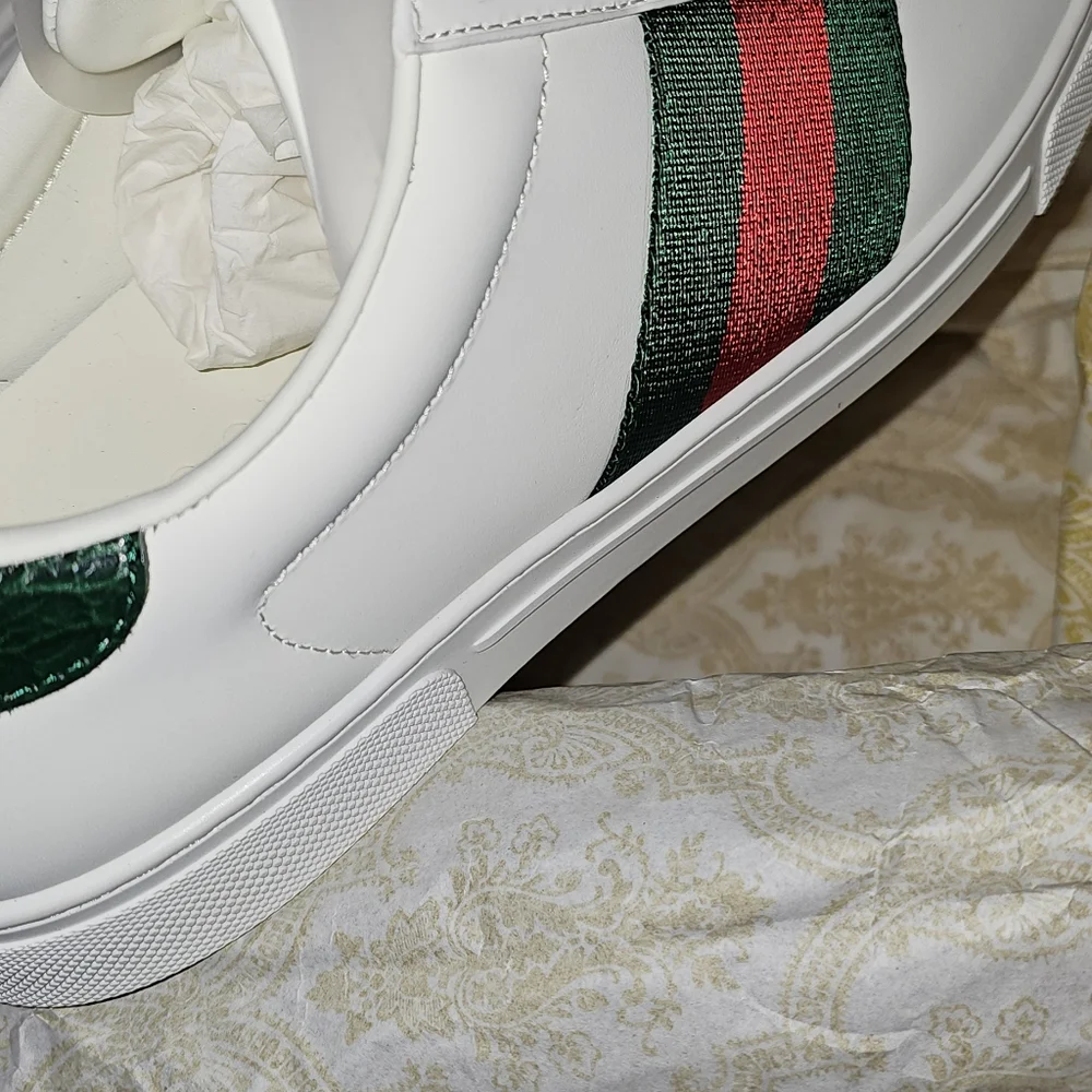 Gucci White Ace Sneakers Size Us 9 Mens New - Picture 4 of 7